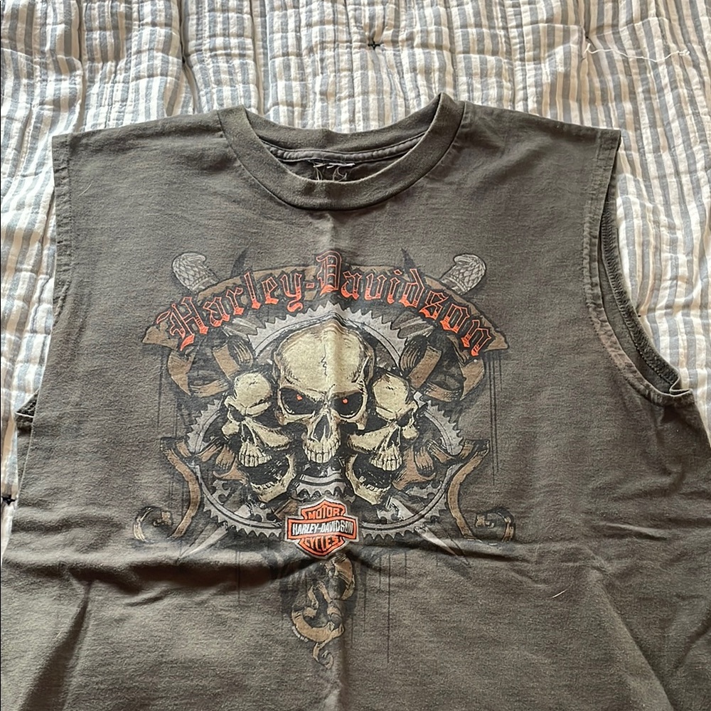 Harley-Davidson Gray Sleeveless Top